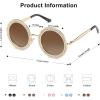 imageSOJOS Shining Oversized Round Rhinestone Sunglasses Festival Gem Sunnies SJ1095C02 Gold FrameGradient Brown Lens With Crystal Diamonds