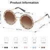imageSOJOS Shining Oversized Round Rhinestone Sunglasses Festival Gem Sunnies SJ1095C05 Gold FrameGradient Brown Lens With Colored Diamonds