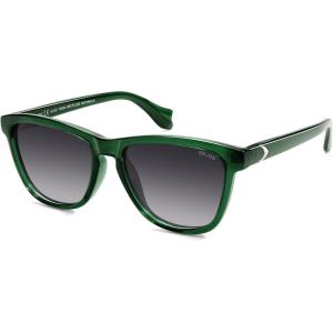 imageSOJOS Ocean Collection Retro Polarized Large Rectangular Sunglasses Women Men Recycled Plastic Ecofriendly Shades BaleenDark GreenGrey