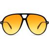 imageSOJOS Oversized Retro Aviator Sunglasses for Women Men Tangle Free Classic Vintage 70s Shades SJ2665BlackYellow
