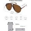 imageSOJOS Oversized Retro Aviator Sunglasses for Women Men Tangle Free Classic Vintage 70s Shades SJ2665Transparent BrownBrown Lens