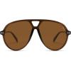 imageSOJOS Oversized Retro Aviator Sunglasses for Women Men Tangle Free Classic Vintage 70s Shades SJ2665Transparent BrownBrown Lens