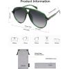 imageSOJOS Oversized Retro Aviator Sunglasses for Women Men Tangle Free Classic Vintage 70s Shades SJ2665Transparent GreenGrey Grading Lens