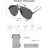 imageSOJOS Oversized Retro Aviator Sunglasses for Women Men Tangle Free Classic Vintage 70s Shades SJ2665Transparent GreyGrey Lens