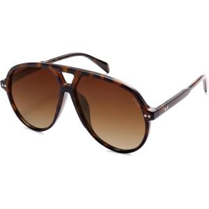 imageSOJOS Oversized Retro Aviator Sunglasses for Women Men Tangle Free Classic Vintage 70s Shades SJ2665TortoiseBrown Grading Lens