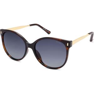 imageSOJOS Round Polarized Sunglasses for Women Men Oversized Trendy UV Protection ShadesBrownGrey