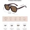 imageSOJOS Retro Polarized Square Aviator Sunglasses for Women Men Vintage 70s UV400 Protection Shade SJ2609Brown Brown Lens