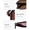 imageSOJOS Retro Polarized Square Aviator Sunglasses for Women Men Vintage 70s UV400 Protection Shade SJ2609Brown Brown Lens