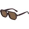 imageSOJOS Retro Polarized Square Aviator Sunglasses for Women Men Vintage 70s UV400 Protection Shade SJ2609Brown Brown Lens