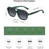 imageSOJOS Retro Polarized Square Aviator Sunglasses for Women Men Vintage 70s UV400 Protection Shade SJ2609Green Grey Grading Lens