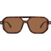 imageSOJOS Retro Polarized Square Aviator Sunglasses for Women Men Vintage 70s UV400 Protection Shade SJ2609Tortoise Brown Lens