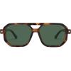 imageSOJOS Retro Polarized Square Aviator Sunglasses for Women Men Vintage 70s UV400 Protection Shade SJ2609Tortoise Green Lens