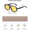 imageSOJOS Retro Polarized Square Aviator Sunglasses for Women Men Vintage 70s UV400 Protection Shade SJ2609Tortoise Yellow Lens