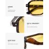 imageSOJOS Retro Polarized Square Aviator Sunglasses for Women Men Vintage 70s UV400 Protection Shade SJ2609Tortoise Yellow Lens