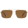 imageSOJOS Retro Polarized Square Sunglasses for Women Men Vintage Large Double Bridge UV Protection Metal Sun Glasses SJ1246GoldBrown