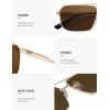 imageSOJOS Retro Polarized Square Sunglasses for Women Men Vintage Large Double Bridge UV Protection Metal Sun Glasses SJ1246GoldBrown