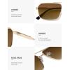 imageSOJOS Retro Polarized Square Sunglasses for Women Men Vintage Large Double Bridge UV Protection Metal Sun Glasses SJ1246GoldBrown Grading