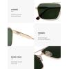 imageSOJOS Retro Polarized Square Sunglasses for Women Men Vintage Large Double Bridge UV Protection Metal Sun Glasses SJ1246GoldDark Green