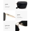 imageSOJOS Retro Polarized Square Sunglasses for Women Men Vintage Large Double Bridge UV Protection Metal Sun Glasses SJ1246GoldGrey