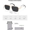 imageSOJOS Retro Polarized Square Sunglasses for Women Men Vintage Large Double Bridge UV Protection Metal Sun Glasses SJ1246GoldGrey