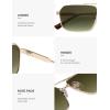 imageSOJOS Retro Polarized Square Sunglasses for Women Men Vintage Large Double Bridge UV Protection Metal Sun Glasses SJ1246GoldGreyishgreen Grading