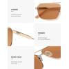 imageSOJOS Retro Polarized Square Sunglasses for Women Men Vintage Large Double Bridge UV Protection Metal Sun Glasses SJ1246GoldOrange