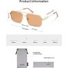 imageSOJOS Retro Polarized Square Sunglasses for Women Men Vintage Large Double Bridge UV Protection Metal Sun Glasses SJ1246GoldOrange
