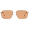 imageSOJOS Retro Polarized Square Sunglasses for Women Men Vintage Large Double Bridge UV Protection Metal Sun Glasses SJ1246GoldOrange