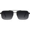 imageSOJOS Retro Polarized Square Sunglasses for Women Men Vintage Large Double Bridge UV Protection Metal Sun Glasses SJ1246Gun BlackGrey Grading