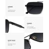 imageSOJOS Retro Polarized Square Sunglasses for Women Men Vintage Large Double Bridge UV Protection Metal Sun Glasses SJ1246Gun BlackGrey Grading