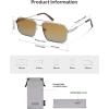 imageSOJOS Retro Polarized Square Sunglasses for Women Men Vintage Large Double Bridge UV Protection Metal Sun Glasses SJ1246Light GunmetalYellow Grading
