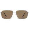 imageSOJOS Retro Polarized Square Sunglasses for Women Men Vintage Large Double Bridge UV Protection Metal Sun Glasses SJ1246SilverRetro Brown