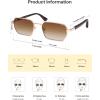 imageSOJOS Retro Rectangle Polarized 90s Sunglasses for Women MenTrendy Narrow Hexagon Square Shades SJ1270Gold Frame Brown Grading Lens