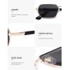 imageSOJOS Retro Rectangle Polarized 90s Sunglasses for Women MenTrendy Narrow Hexagon Square Shades SJ1270Gold Frame Grey Lens