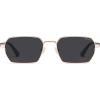 imageSOJOS Retro Rectangle Polarized 90s Sunglasses for Women MenTrendy Narrow Hexagon Square Shades SJ1270Gold Frame Grey Lens