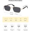 imageSOJOS Retro Rectangle Polarized 90s Sunglasses for Women MenTrendy Narrow Hexagon Square Shades SJ1270Gold Frame Grey Lens
