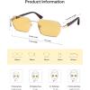 imageSOJOS Retro Rectangle Polarized 90s Sunglasses for Women MenTrendy Narrow Hexagon Square Shades SJ1270Gold Frame Yellow Lens