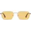 imageSOJOS Retro Rectangle Polarized 90s Sunglasses for Women MenTrendy Narrow Hexagon Square Shades SJ1270Gold Frame Yellow Lens
