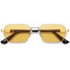 imageSOJOS Retro Rectangle Polarized 90s Sunglasses for Women MenTrendy Narrow Hexagon Square Shades SJ1270Gold Frame Yellow Lens