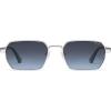 imageSOJOS Retro Rectangle Polarized 90s Sunglasses for Women MenTrendy Narrow Hexagon Square Shades SJ1270Silver Frame Blue Grading Lens