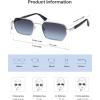 imageSOJOS Retro Rectangle Polarized 90s Sunglasses for Women MenTrendy Narrow Hexagon Square Shades SJ1270Silver Frame Blue Grading Lens