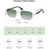 imageSOJOS Retro Rectangle Polarized 90s Sunglasses for Women MenTrendy Narrow Hexagon Square Shades SJ1270Silver Frame Green Grading Lens