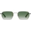 imageSOJOS Retro Rectangle Polarized 90s Sunglasses for Women MenTrendy Narrow Hexagon Square Shades SJ1270Silver Frame Green Grading Lens
