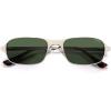 imageSOJOS Retro Rectangle Polarized Sunglasses for Men Women 70s 80s Vintage Small Square Sunnies SJ1267Brushed ChampagneGreen