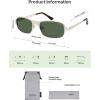 imageSOJOS Retro Rectangle Polarized Sunglasses for Men Women 70s 80s Vintage Small Square Sunnies SJ1267Brushed ChampagneGreen