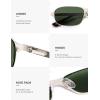 imageSOJOS Retro Rectangle Polarized Sunglasses for Men Women 70s 80s Vintage Small Square Sunnies SJ1267Brushed ChampagneGreen