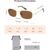 imageSOJOS Retro Rectangle Polarized Sunglasses for Men Women 70s 80s Vintage Small Square Sunnies SJ1267Brushed GoldBrown