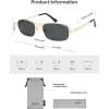 imageSOJOS Retro Rectangle Polarized Sunglasses for Men Women 70s 80s Vintage Small Square Sunnies SJ1267Brushed GoldGrey