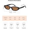imageSOJOS Retro Trendy Rectangle Polarized Sunglasses Womens Mens 80s 90s Small Narrow Thin Cat Eye Sunnies SJ2664BlackBrown