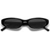 imageSOJOS Retro Trendy Rectangle Polarized Sunglasses Womens Mens 80s 90s Small Narrow Thin Cat Eye Sunnies SJ2664BlackGrey